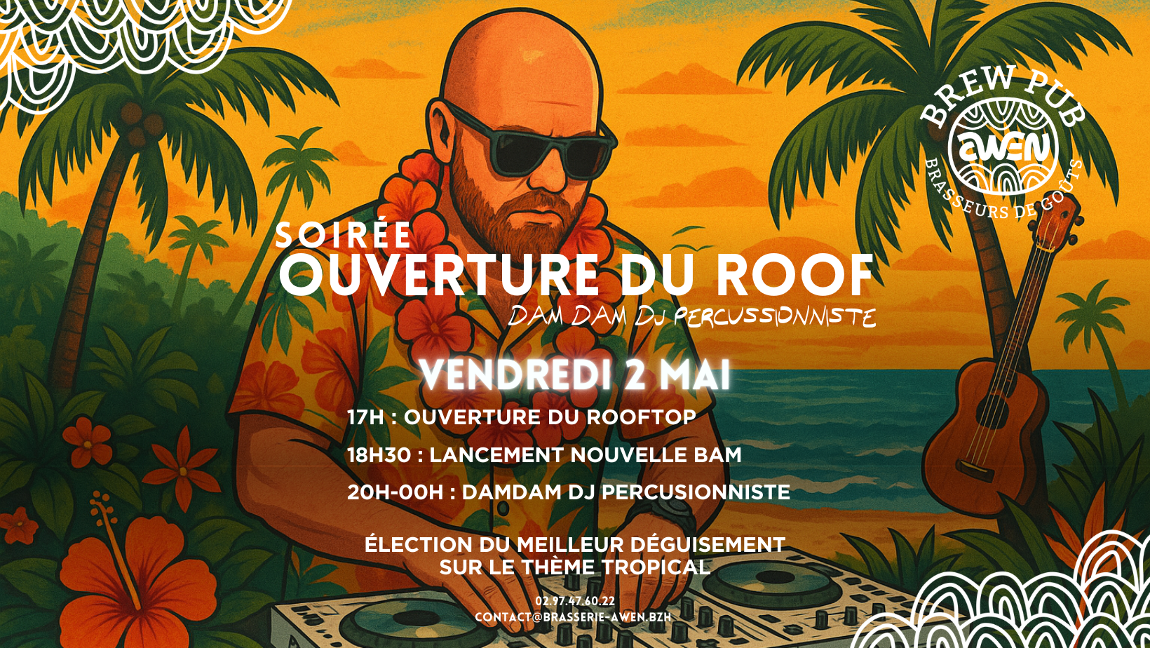 Soirée roof opening et dj set Awen Brew Pub