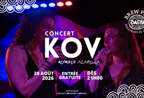 Couverture pour l’annonce d’une soirée concert du groupe de musique KOV